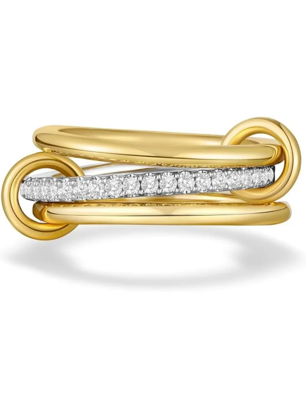 Gold Stackable Rings for Women - Non-Tarnish 14K Plated, Dainty Cubic Zirconia